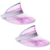 2x Stuks Jaren 80 transparante zonnekleppen - roze - Verkleedhoofddeksels