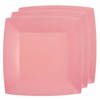 Santex feest gebak/taart bordjes - roze - 10x stuks - karton - 18 cm - Feestbordjes