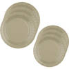 Santex Feest borden set - 40x stuks - taupe - 17 cm en 22 cm - Feestbordjes