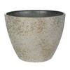 Ter Steege Bloempot/plantenpot - buiten - beige/goud - D19/H15 cm - kunststof/steenmix - Plantenpotten