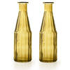 odeco - Bloemenvaas Marseille - 2x - Fles model - glas - geel - H25 x D7 cm - Vazen