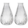 Bellatio Design Bloemenvaas - 2x - helder transparant glas - D14 x H23 cm - Vazen
