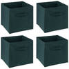 5Five Opbergmand - 4x - 29 liter - emerald groen - 31 x 31 x 31 cm - Opbergmanden