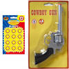 Verkleed speelgoed revolver/pistool metaal 8 schots met plaffertjes - Verkleedattributen