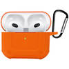 Basey Hoes Voor AirPods 3 Hoesje Shock Case Met Karabijnhaak - AirPods 3 Case Shock Hoes Cover - Oranje