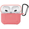 Basey Hoes Voor AirPods 3 Hoesje Shock Case Met Karabijnhaak - AirPods 3 Case Shock Hoes Cover - Licht Roze