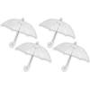 4 stuks Paraplu transparant plastic paraplu's 100 cm - doorzichtige paraplu - trouwparaplu - bruidsparaplu - stijlvol -