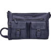 Bicky Bernard Dames schoudertas - Omhang Schoudertas Ritsvakjes Trendy Tas - Donkerblauw - Navy