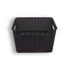 Rattan Storage Basket Black - Plastic - Rectangular - 20 liters - 22x29.50x36 cm - Ideal for Vegetables, Toys, and More