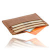 Brown (Tan) Genuine Buffalo Leather Wallet 10.5cm x 0.3cm x 8cm Compact and Slim Wallet with 6 Credit Card Slots and