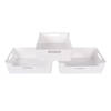 Storage Basket without Lid - Ideal for Organizing - White - Lightweight - 36cm x 27cm x 11cm - Set of 3 - Made of