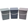 Discountershop® 3x Opbergbox afsluitbare multibox 4.5 liter 100% BIO recyclable 23x16x13.5 cm Grijs/blauw/Mint