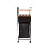 Stylish Freestanding Bathroom Rack - Modern Bathroom Storage Rack with Laundry Basket - Towel Racks Bamboo and Metal