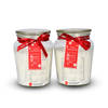 2 stuks Geurkaars in Mason Jar kaars Sfeerkaarsen Geur:Bes wit 72 uur Branduren 14.50cm*8.5cm