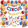Fissaly® 104 Stuks Circus Feest Versiering – Kinderfeestje Decoratie – Clown - Themafeest Verjaardag - Feestje