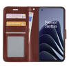 Basey OnePlus 10 Pro Hoesje Bookcase - OnePlus 10 Pro Hoes Flip Case Book Cover - OnePlus 10 Pro Hoes Book Case Bruin