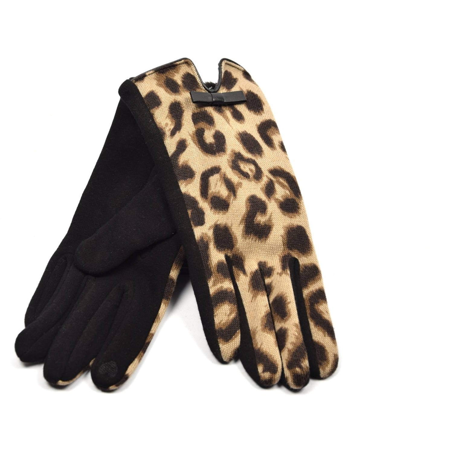 Zachte dames handschoenen Let&apos;s Snake Zwart Camel Slangenprint Handschoenen Dames Handschoenen Warm Touch - Trendy