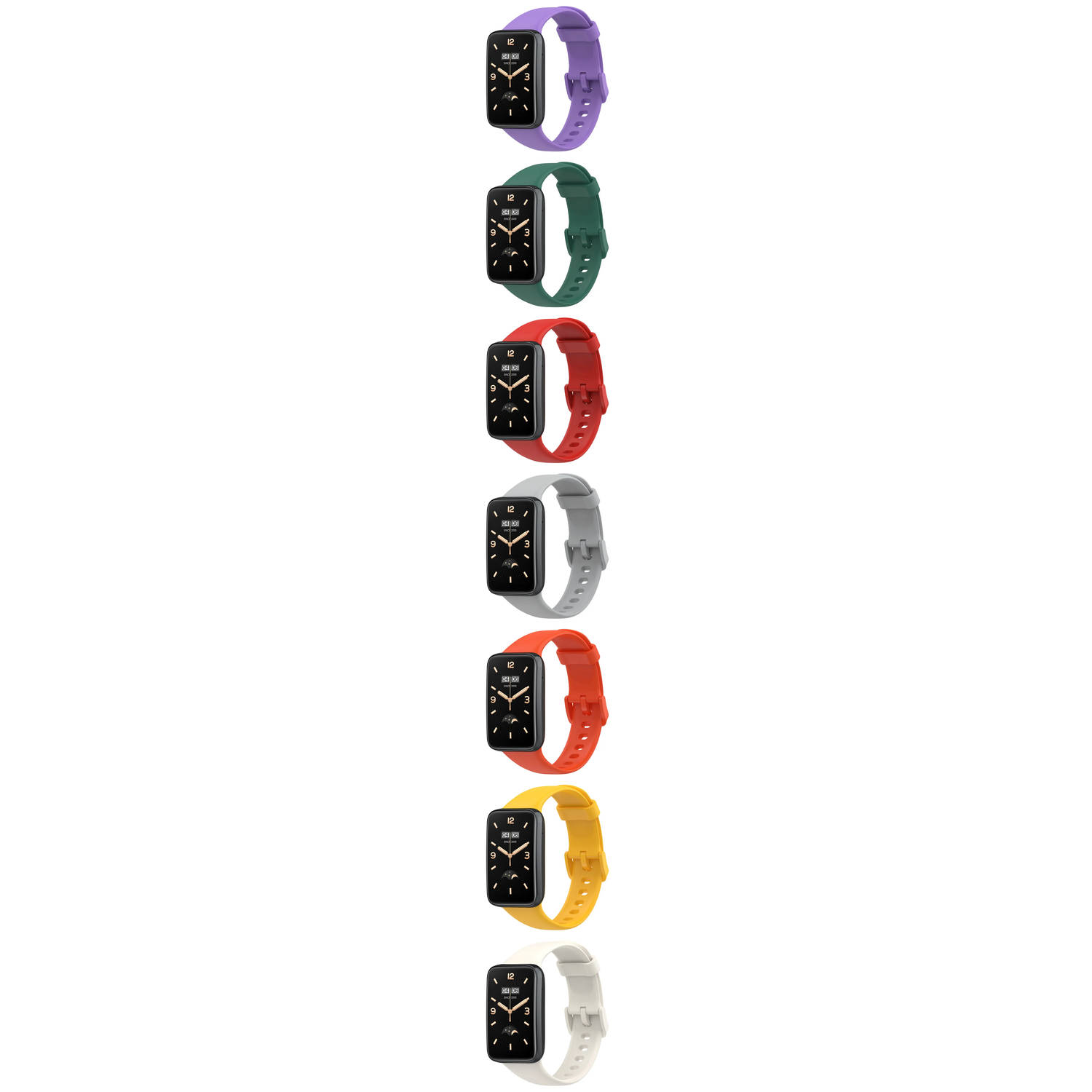 Bandjes Mi Band 7 Pro Donker Blauw, Rood, Wit & Paars - Rood