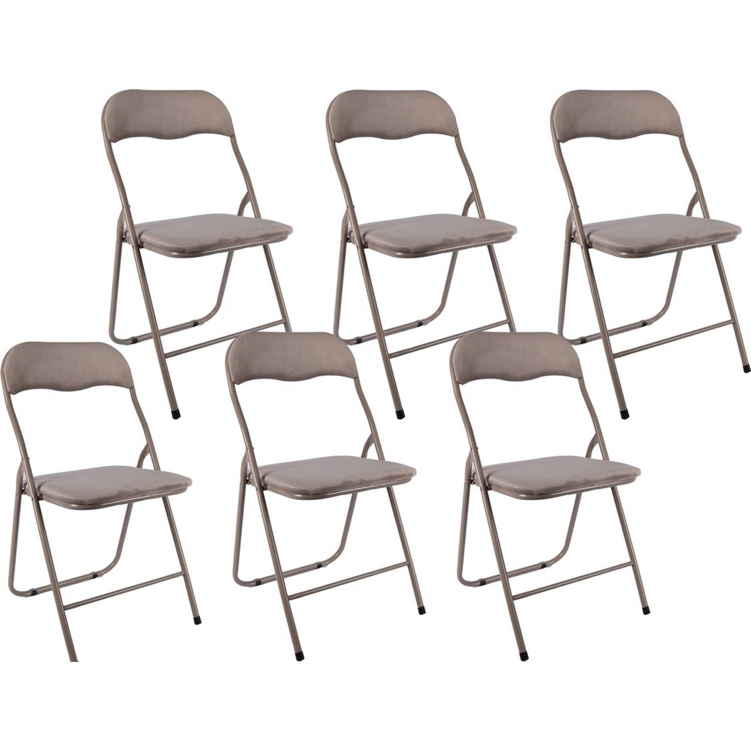 6x Klapstoel met zithoogte van 43 cm Vouwstoel velvet zitvlak en rug bekleed - stoel - tafelstoel- tafelstoel - klapstoel - Velvet klapstoel - Luxe klapstoel - Met kussentjes - Sto