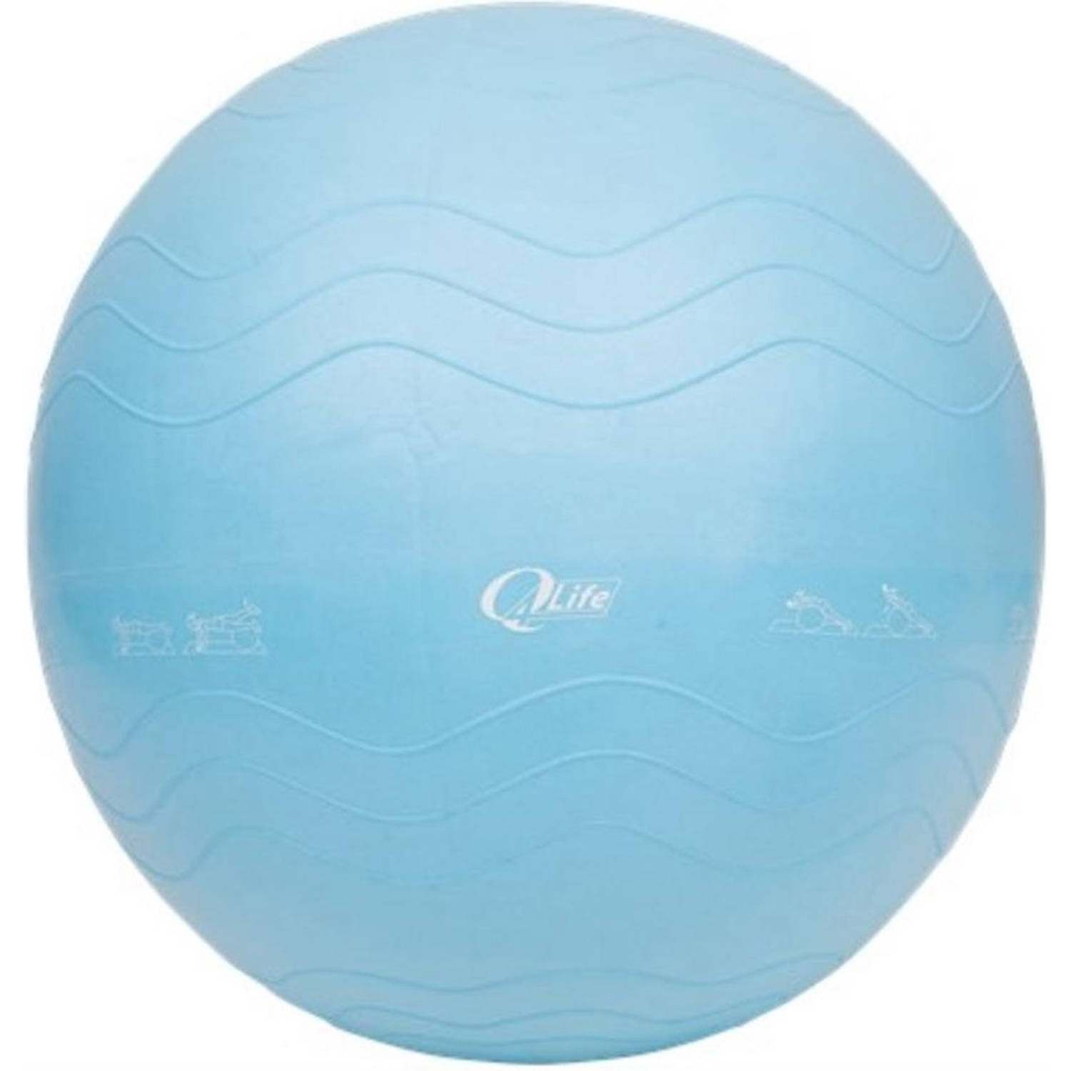 Qlife Gymnastiek bal - Yoga bal - 65cm ø - Medicine Ball - Gewichtsbal - Fitness - Yoga - 1KG - Blauw