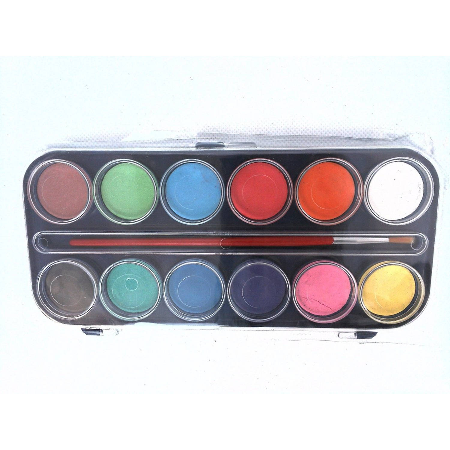 Waterverf | 12 kleuren | In handig doosje | Met penseel | Verven | Knutselen | Hobby