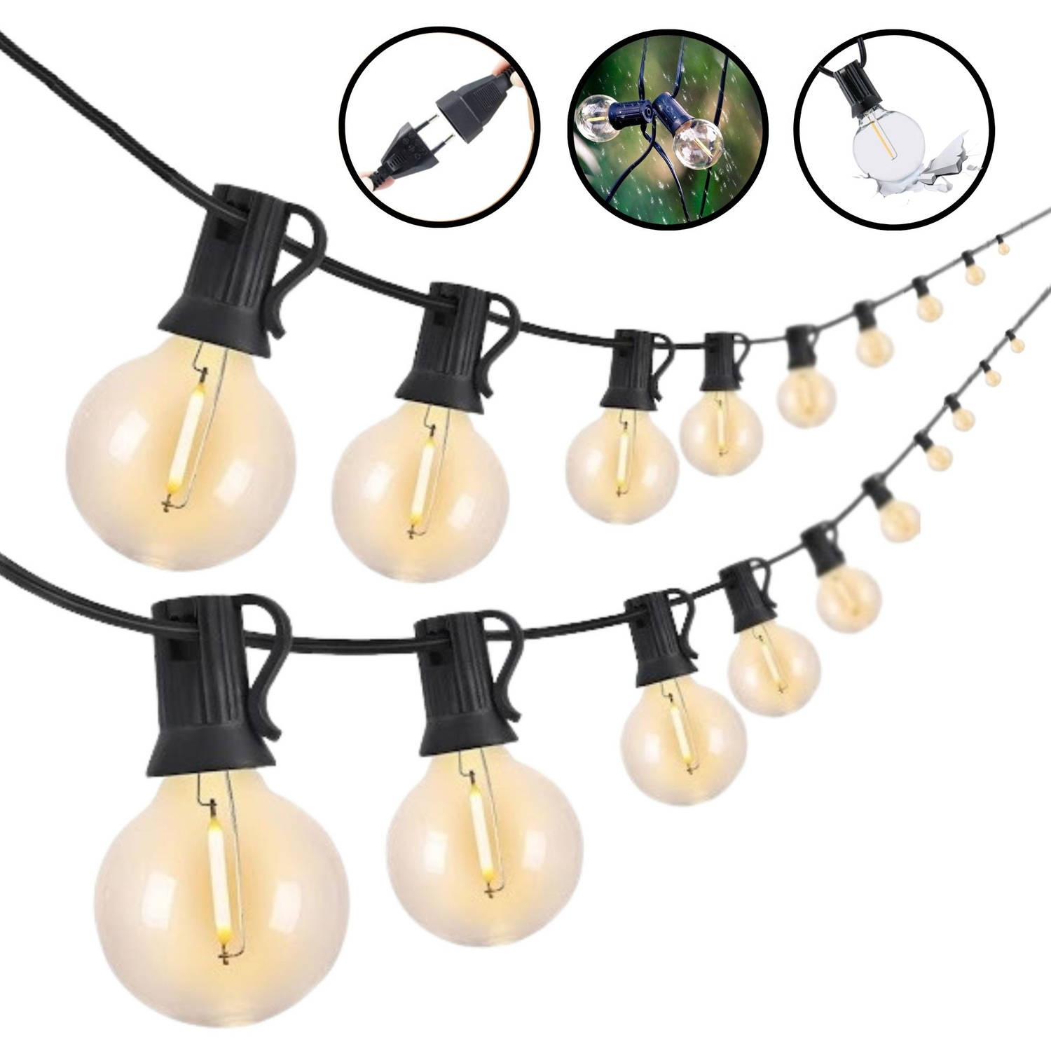 Oraal Snel Aanvrager Homezie Lichtsnoer 3 meter Voor binnen & buiten 10 warm witte LED lampjes  Lampjes slinger Tuinverlichting | Blokker