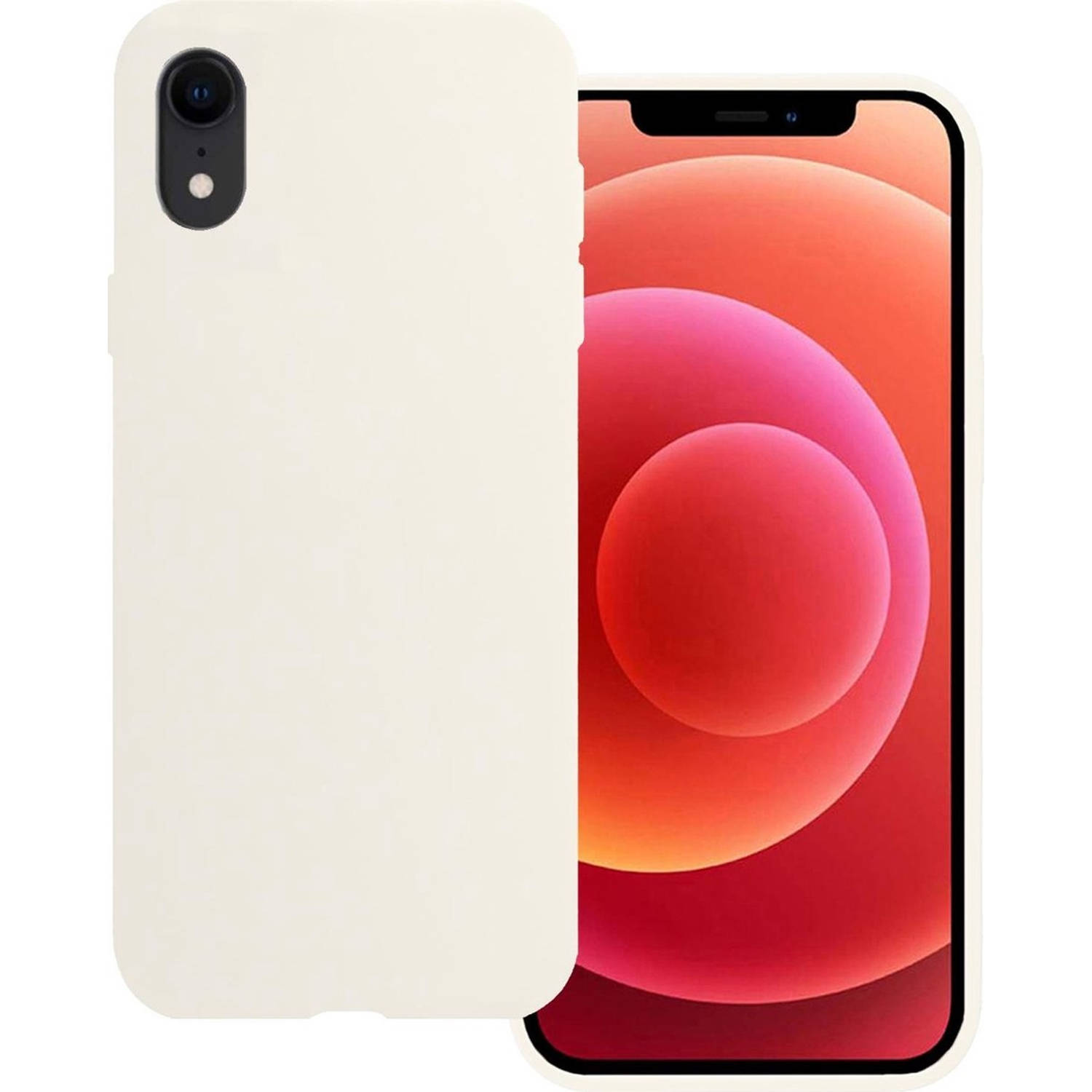 Basey Apple Iphone Xr Hoesje Siliconen Hoes Case Cover Apple Iphone Xr-wit