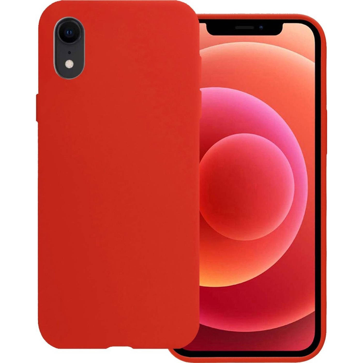 Basey Apple Iphone Xr Hoesje Siliconen Hoes Case Cover Apple Iphone Xr-rood