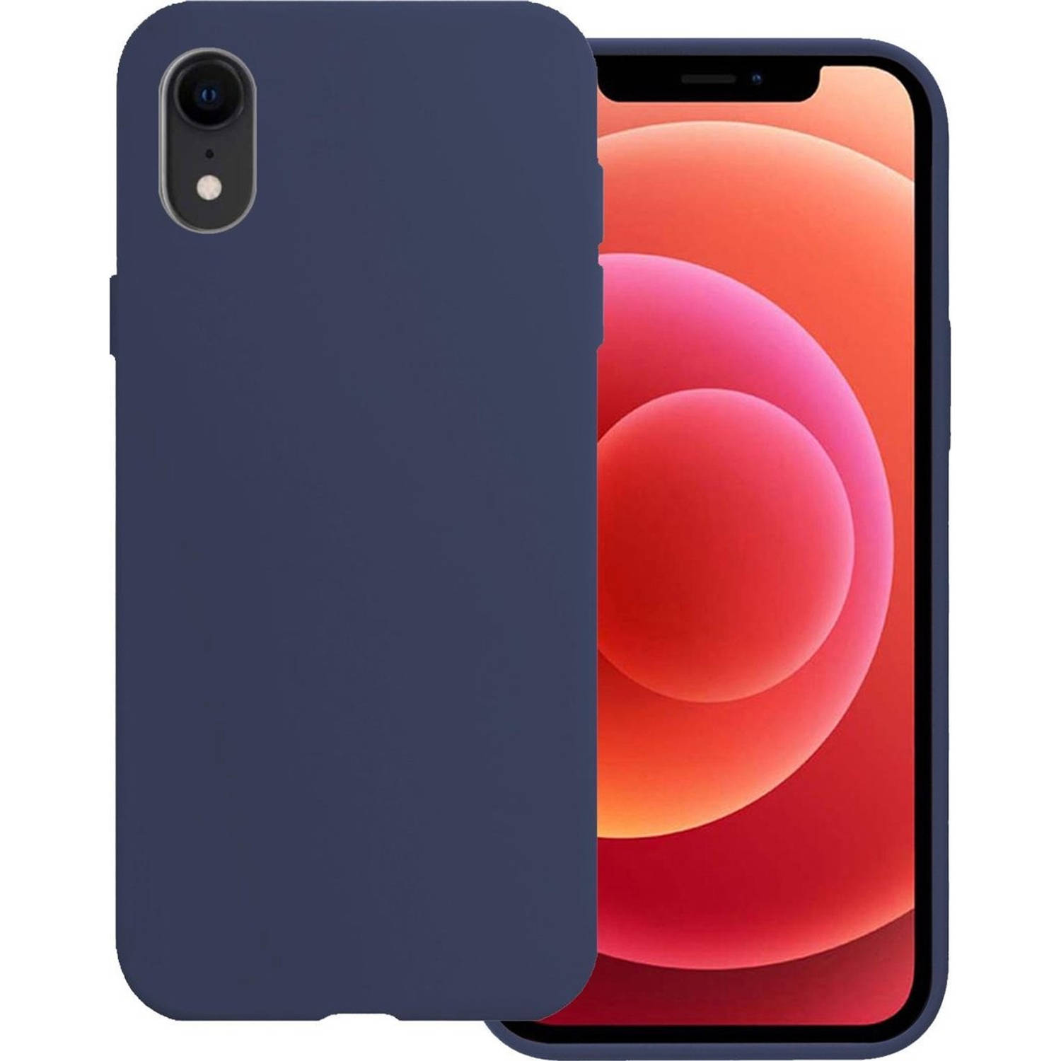 Basey Apple Iphone Xr Hoesje Siliconen Hoes Case Cover Apple Iphone Xr-donkerblauw