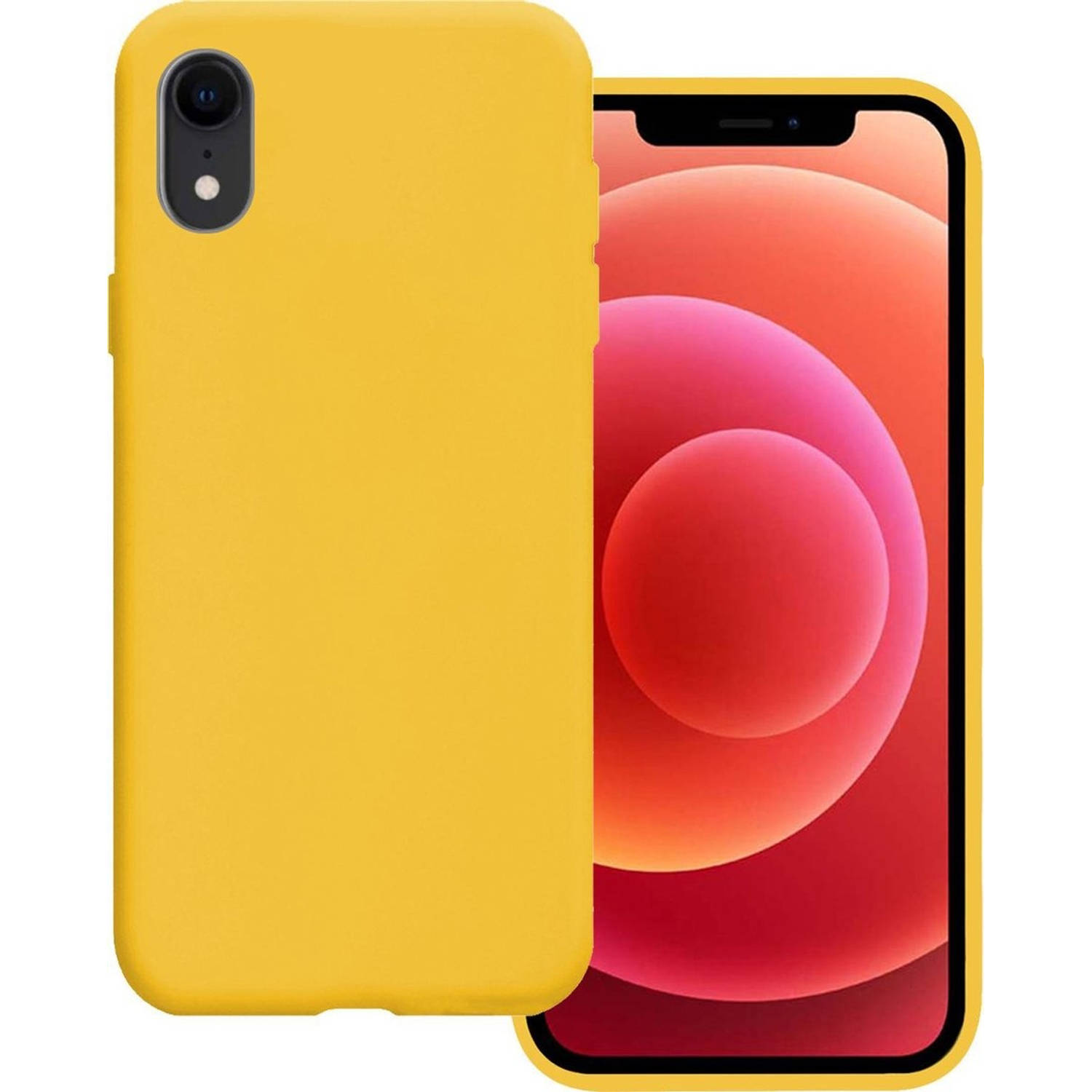 Basey iPhone XR Hoesje Siliconen Hoes Case Cover iPhone XR-Geel