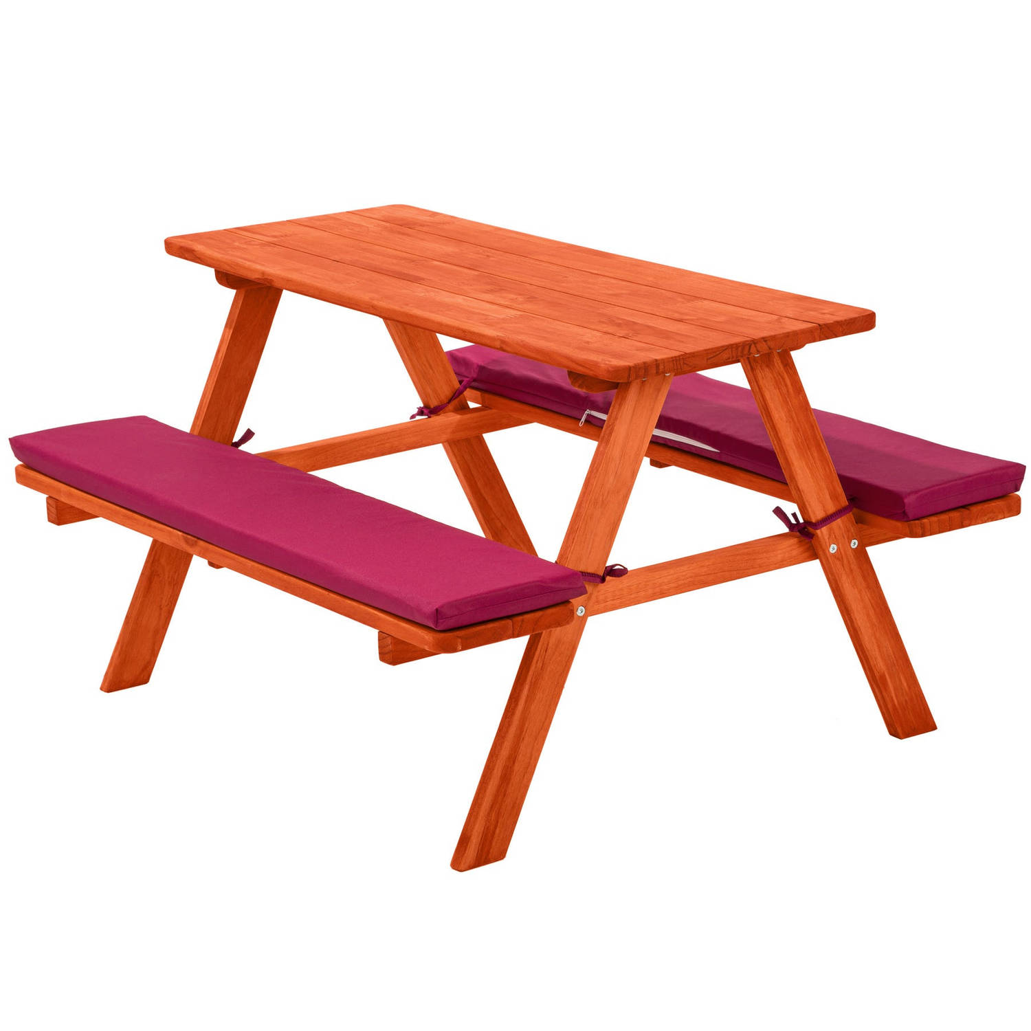 tectake - Kinderpicknicktafel met kussens rood - 403243
