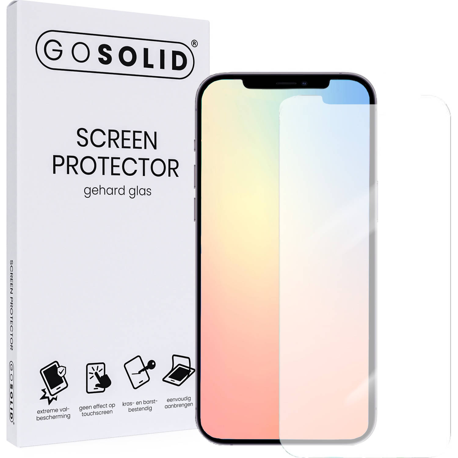 GO SOLID! ® Screenprotector iPhone 13 Mini - Apple - gehard glas