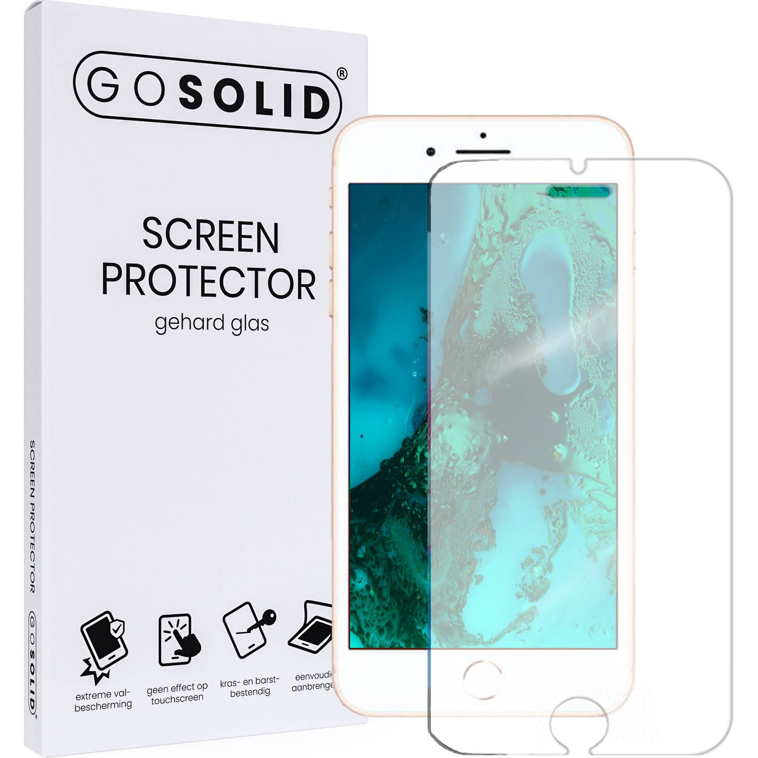 GO SOLID! ® Screenprotector iPhone 8 Plus - Apple - gehard glas