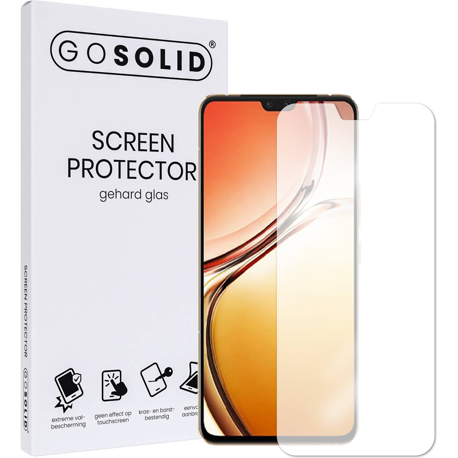 GO SOLID! Screenprotector voor Huawei P Smart Plus 2018 gehard glas