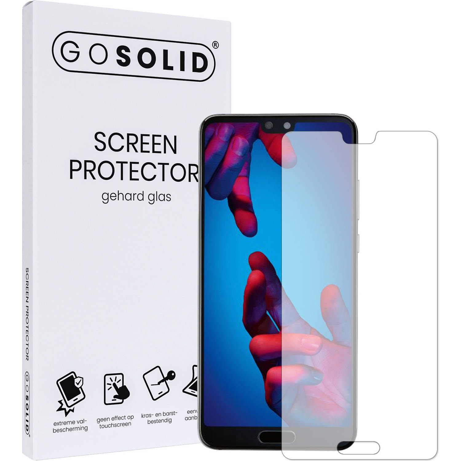 GO SOLID! Screenprotector voor Huawei P20 Lite gehard glas