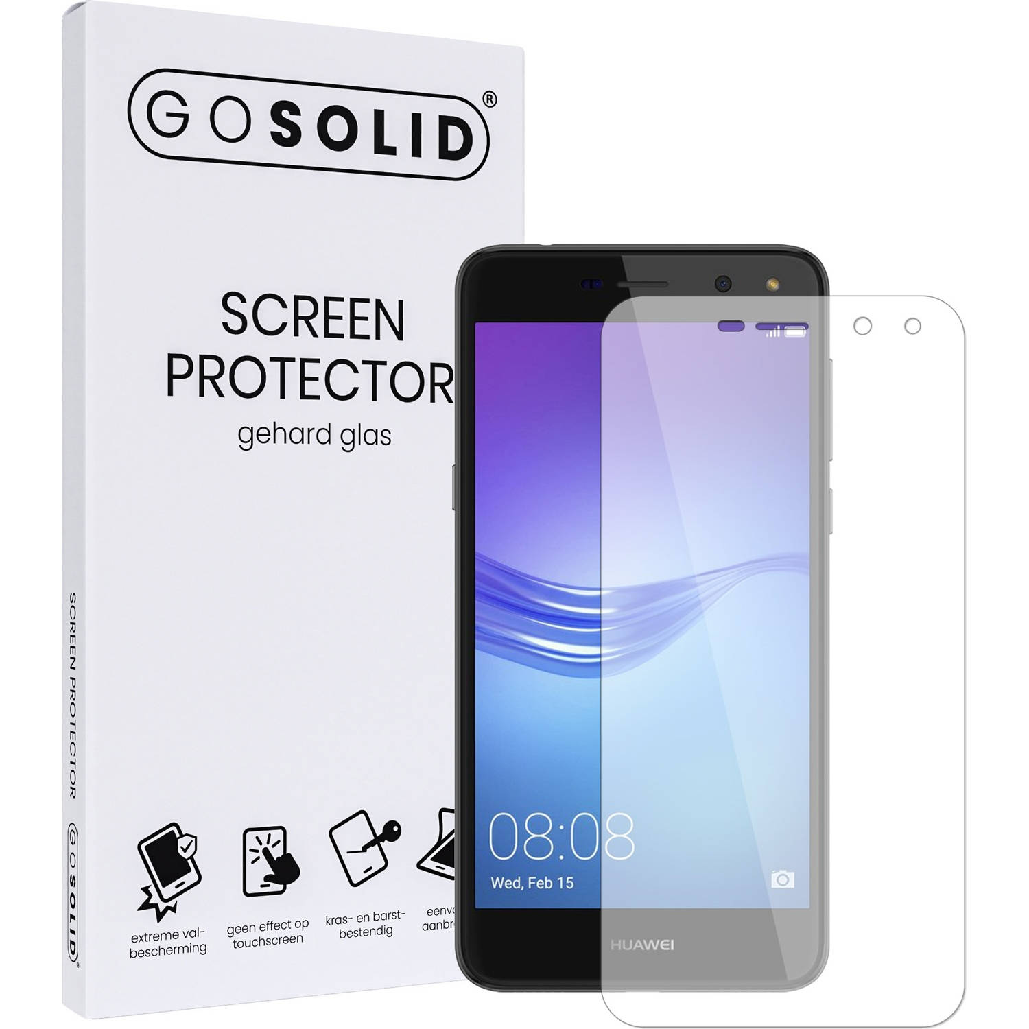 GO SOLID! ® Screenprotector Huawei Y6 (2018) - gehard glas