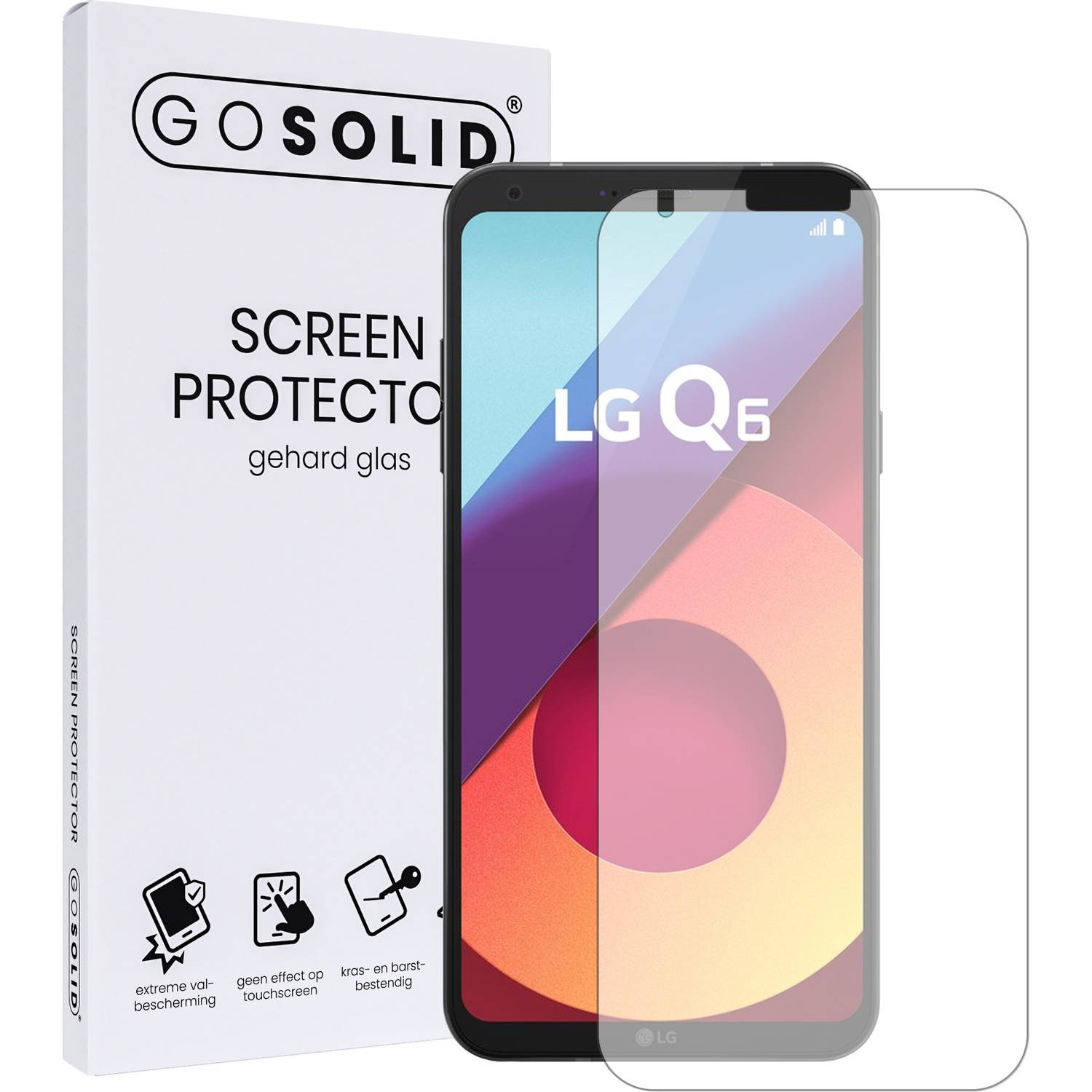 GO SOLID! ® screenprotector LG Q6 - gehard glas