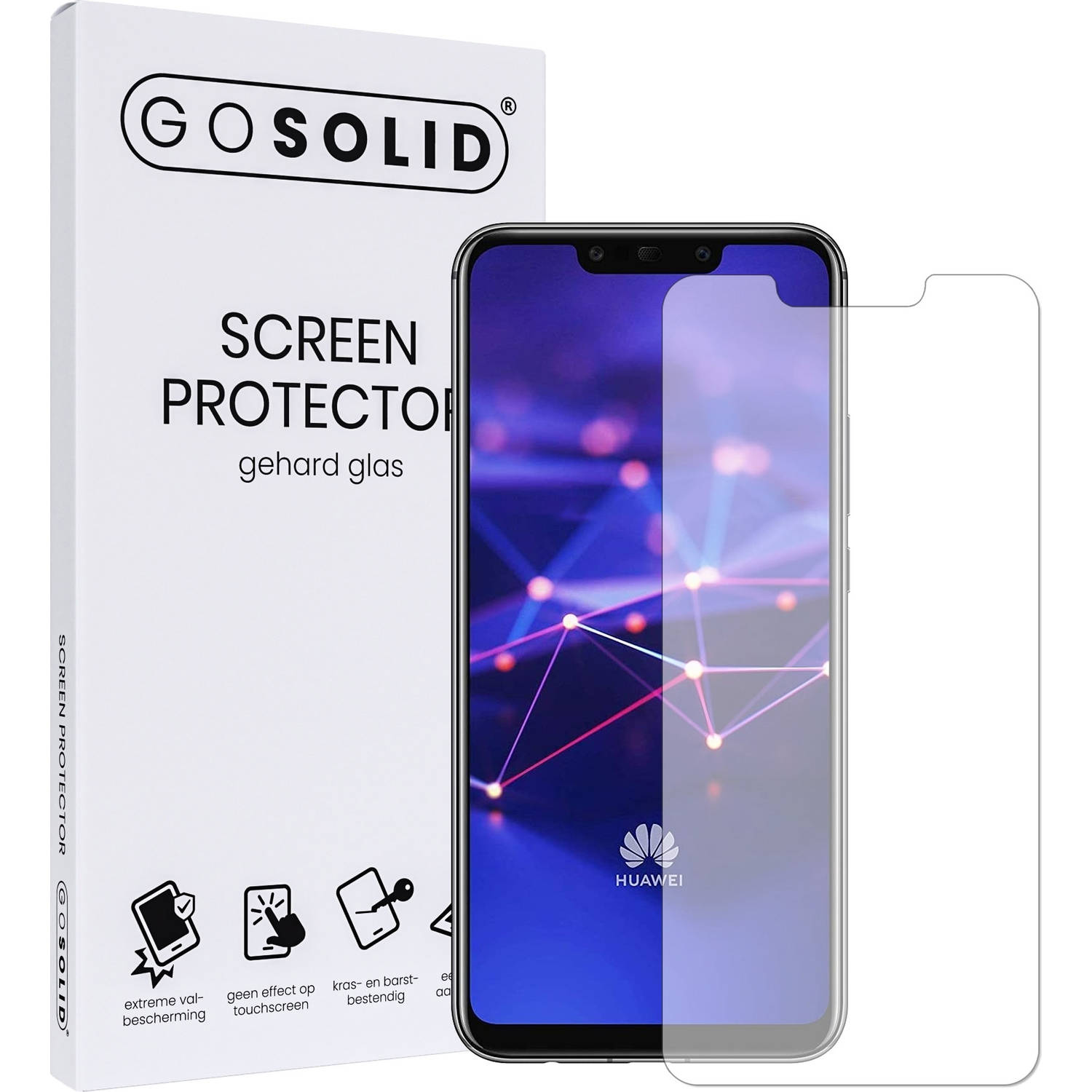GO SOLID! Screenprotector voor Huawei Mate 20 Pro gehard glas