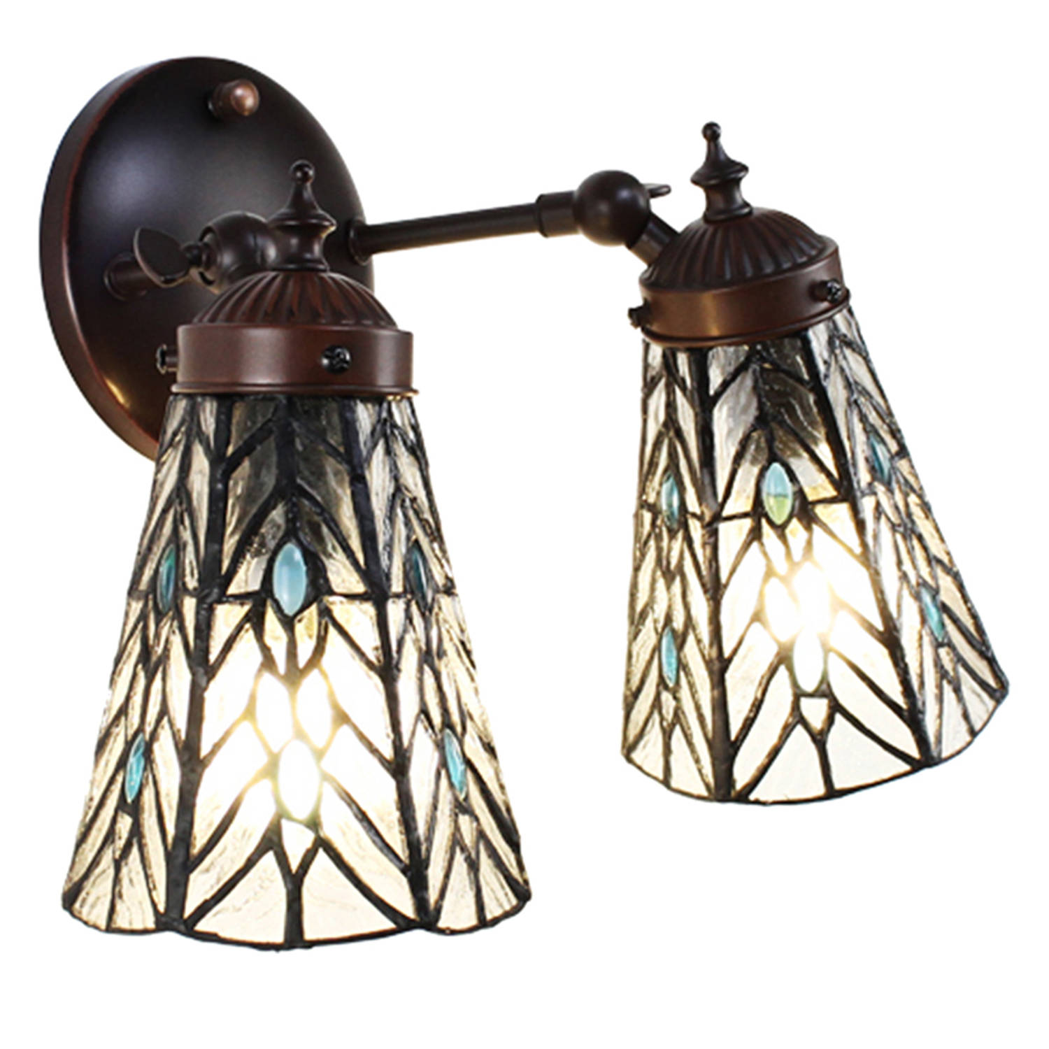 Haes Deco Wandlamp Tiffany Transparant 30x23x23 Cm E14-max 2x40w