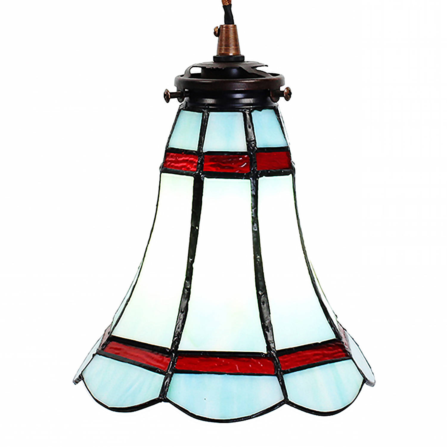HAES DECO Hanglamp Tiffany Blauw, Rood Ø 15x115 cm E14-max 1x25W