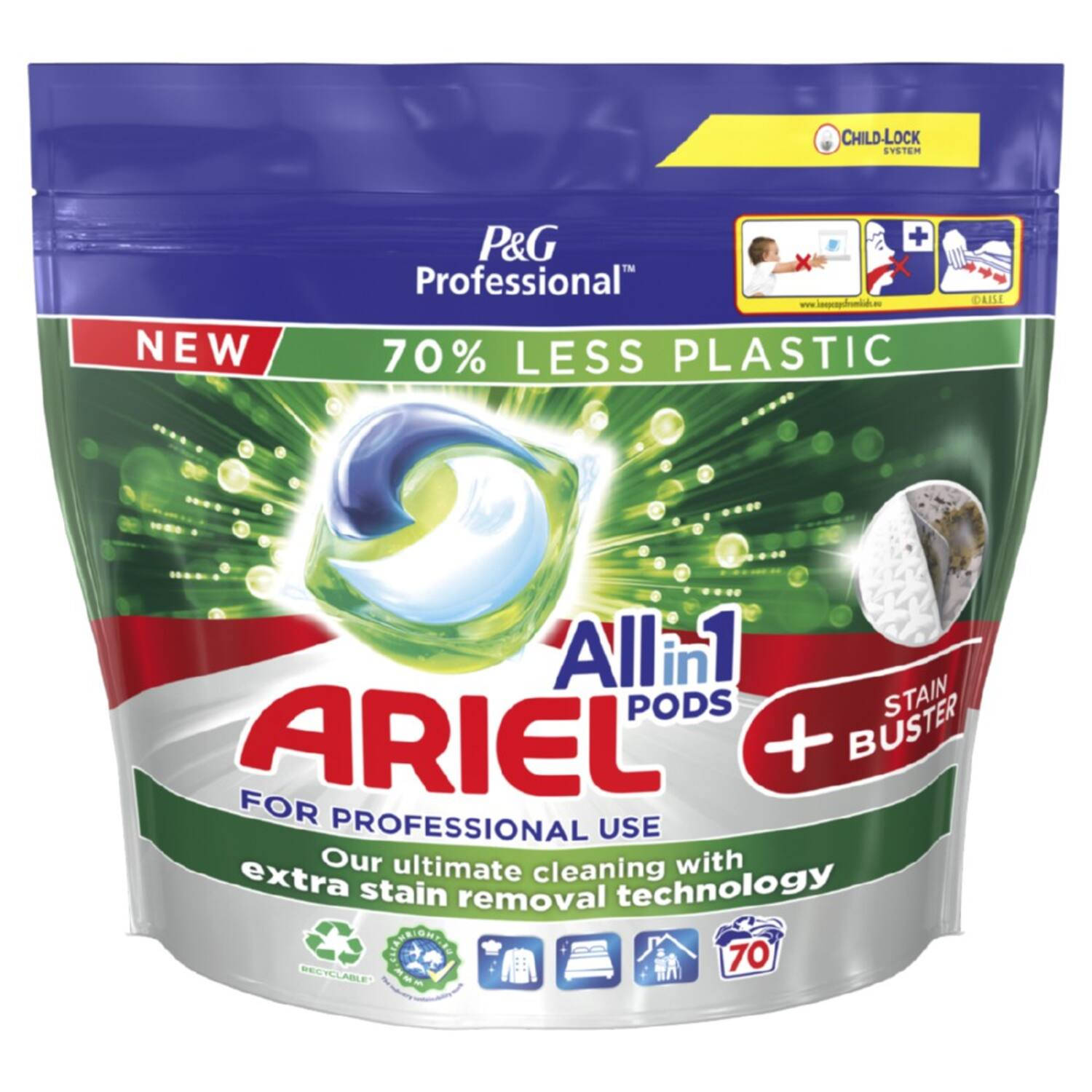 Ariel Professional All-in-1 pods + Stain Buster 70 stuks
