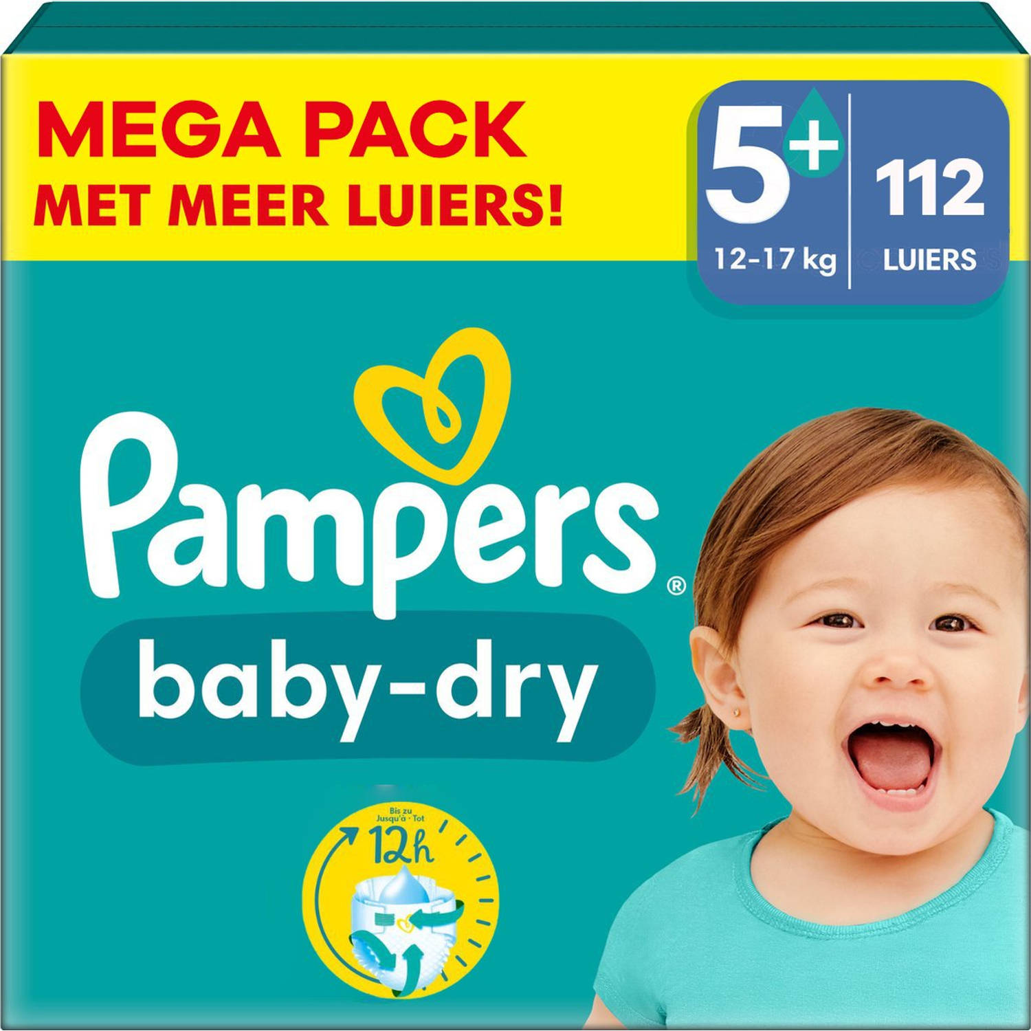 Pampers Baby Dry Maat 5+ Mega Pack 112 Stuks 12-17 Kg