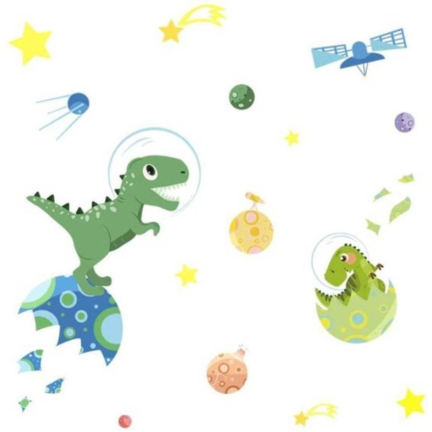 Muursticker Deursticker Tofok Dinosaurus Space Ruimte Kinderkamer Jongens & Meisje Space dino