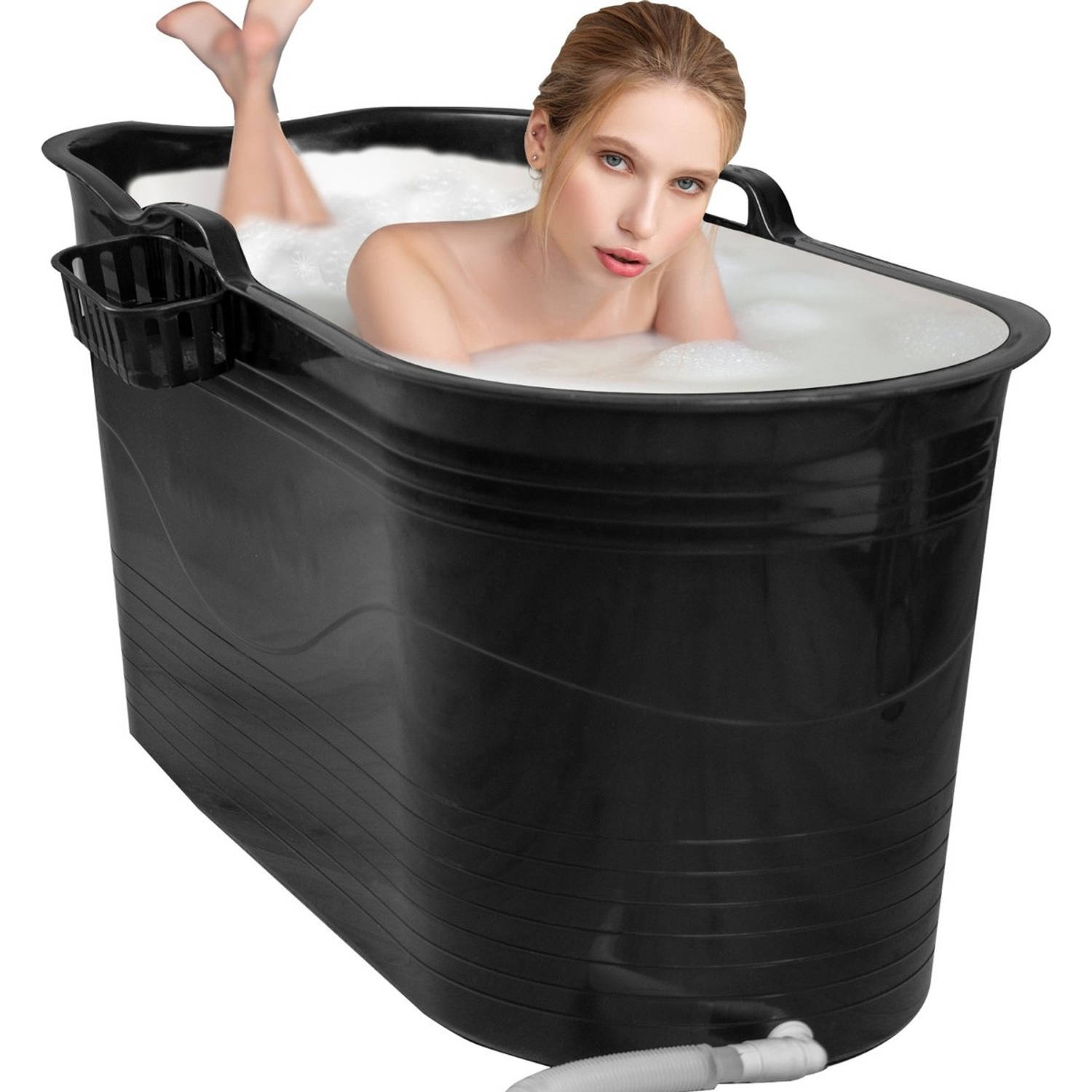 Lifebath Zitbad Mira Bath Bucket Xl 400l Ligbad 122 Cm Zwart