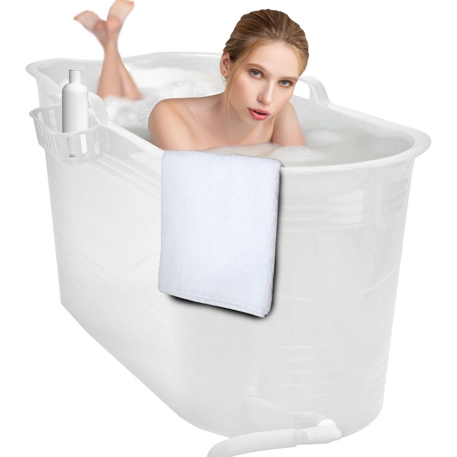 Lifebath Zitbad Mira Bath Bucket Xl 400l Ligbad 122 Cm Wit