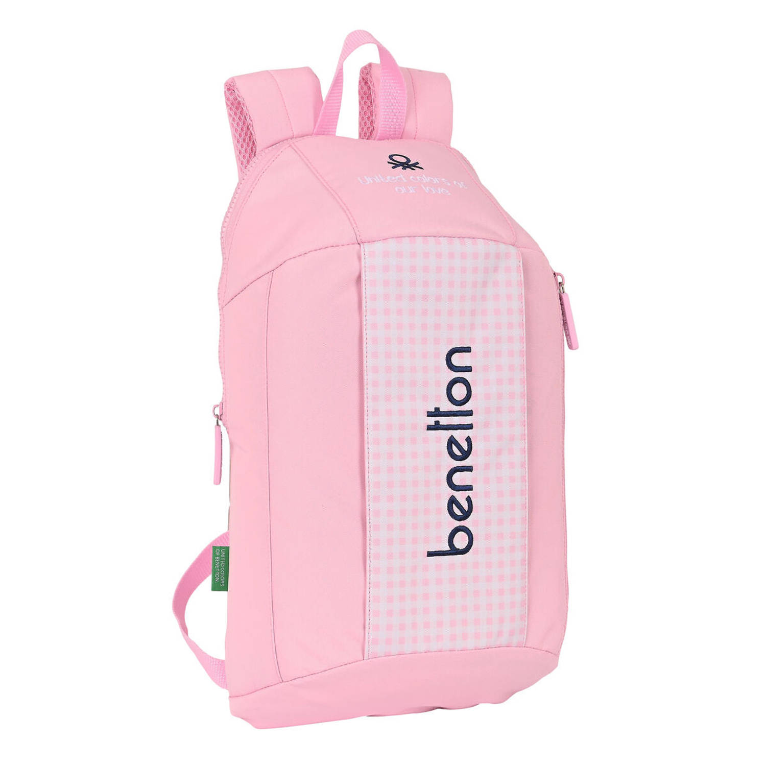 Kinderrugzak Benetton Vichy Mini Roze (22 x 39 x 10 cm)