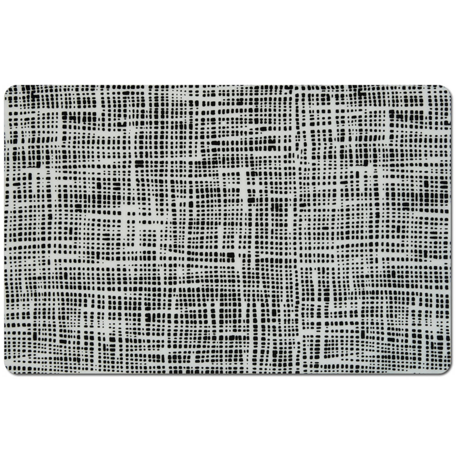 Zeller placemats abstract - 1x - zwart - 44 x 29 cm - kunststof - Placemats