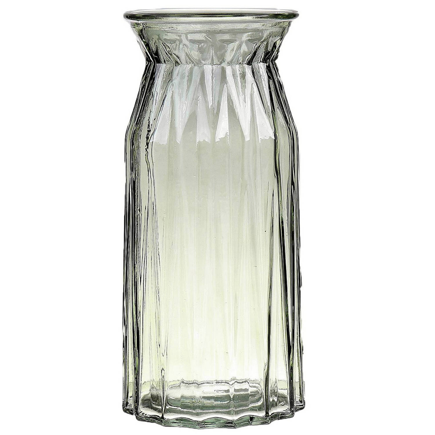 Bloemenvaas Lichtgroen Transparant Glas D12 X H24 Cm Vazen