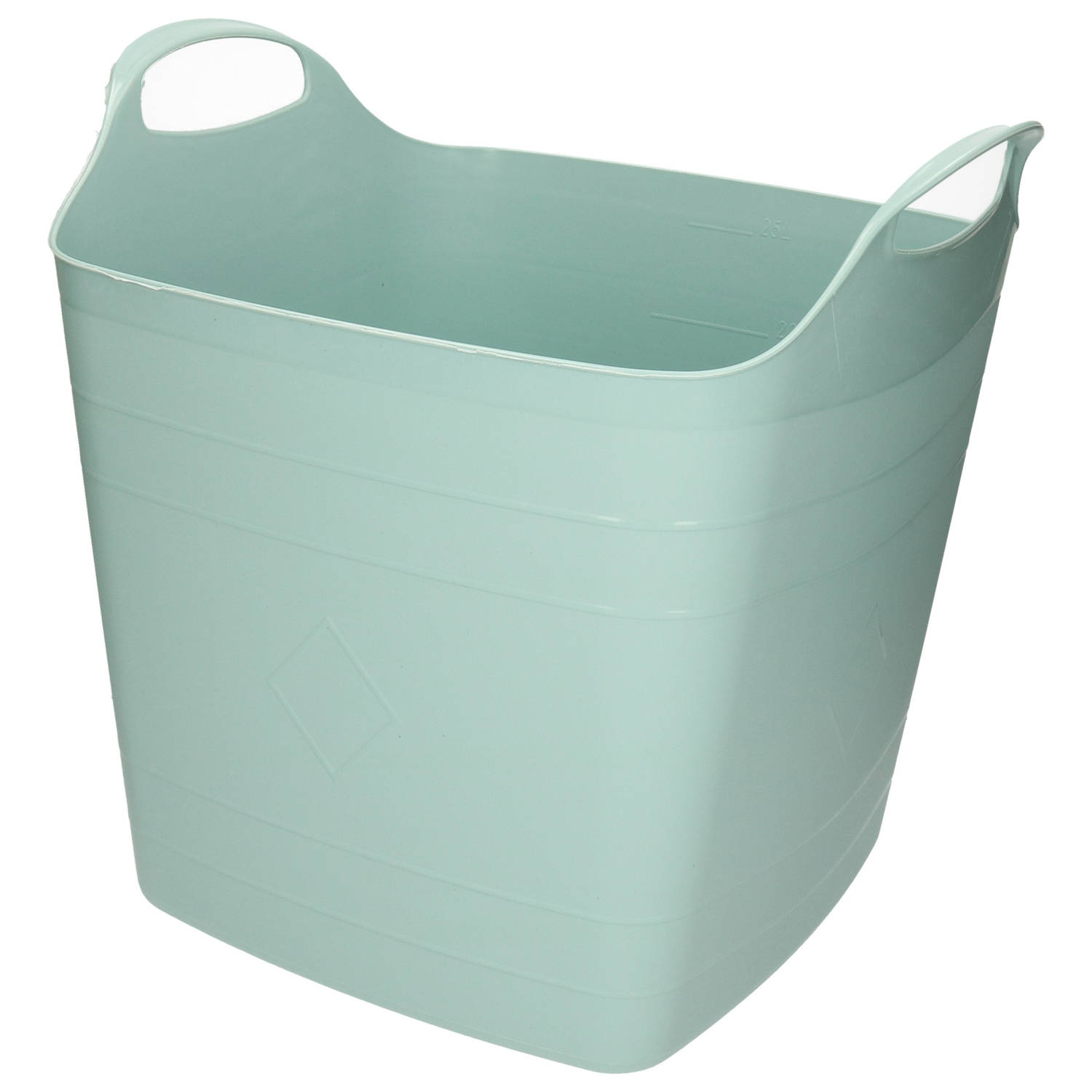 Kuip-emmer-wasmand Flexibel Mint Groen 25 Liter Vierkant Kunststof Wasmanden
