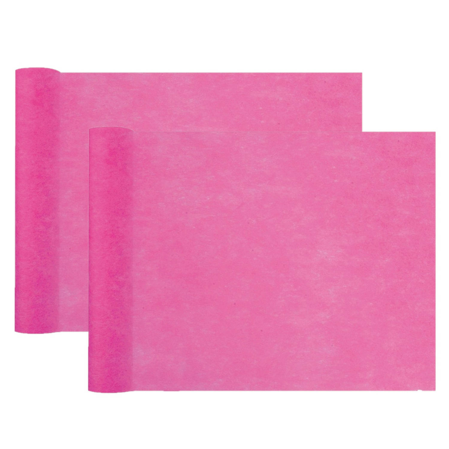 Aanmoediging Grens B.C. Tafelloper op rol - 2x - fuchsia roze - 30 cm x 10 m - non woven polyester  - Feesttafelkleden | Blokker
